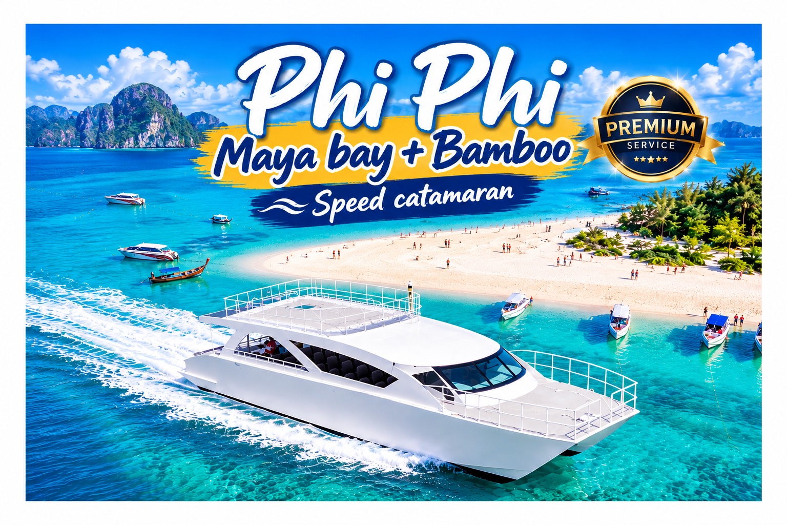 Phi Phi + Maya bay + Bamboo Island by Speed Catamaran