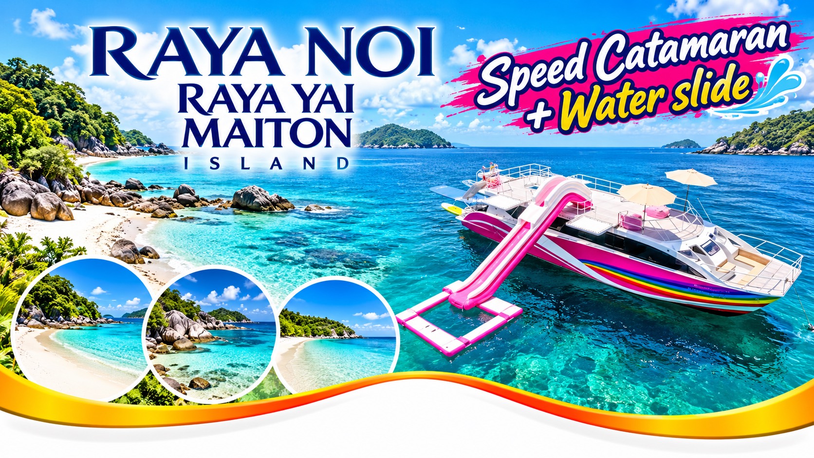 Raya Noi + Raya + Maiton Island by Speed Catamaran with Water slide